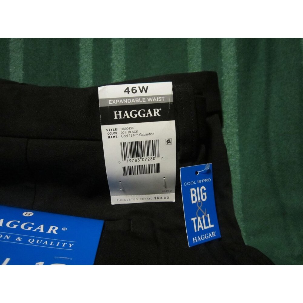 Haggar® Mens shorts Cool 18 Pro Classic Fit Flat Front Expandable Waist 46 - Picture 5 of 7